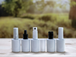 Glasflasche Andrea 15 ml, weiß lackiert *SALE*