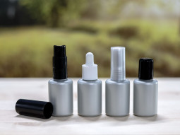 Kunststoffflasche DEMIR 15 ml, silbergrau // aus Kunststoff *SALE*